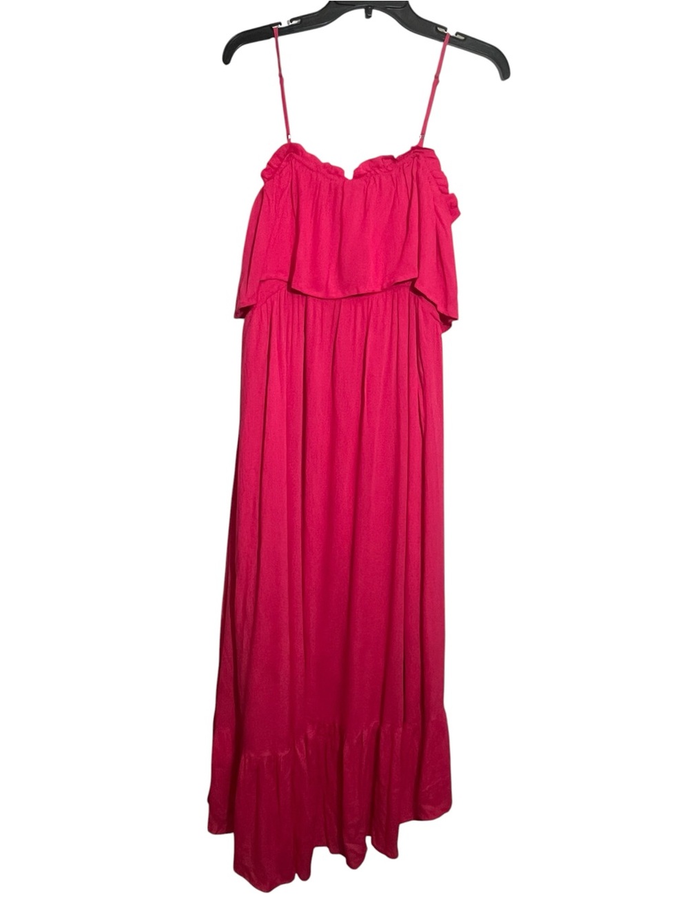 Lulu's Hot Pink Striped Ruffle Dress - Picture 4 of 5
